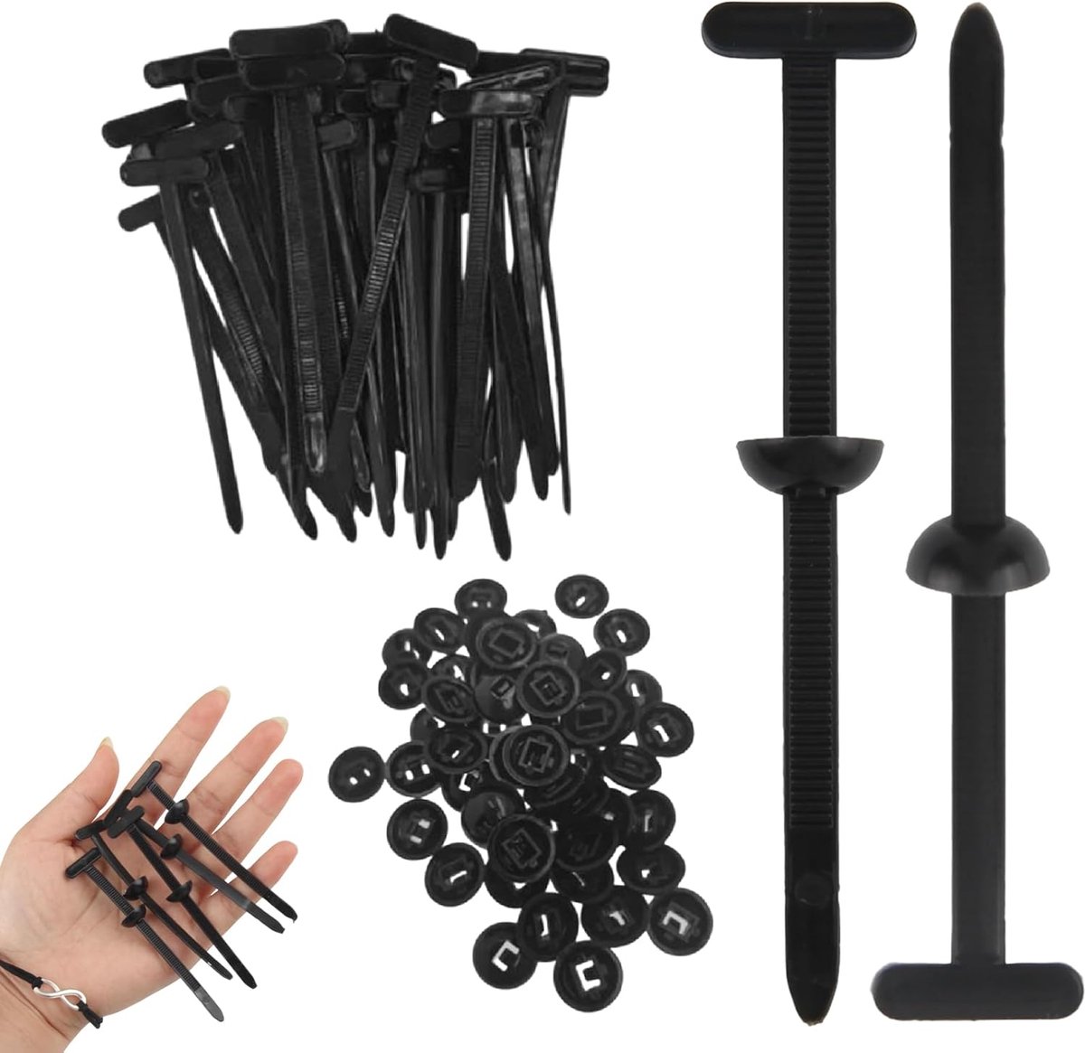 SnelShoppen - Nylon Universele Kabelbinder 100 Stuks Kabelbinders Snelontgrendeling met Clip Multifunctionele Kabelbinders voor Auto Reparatie en Dage