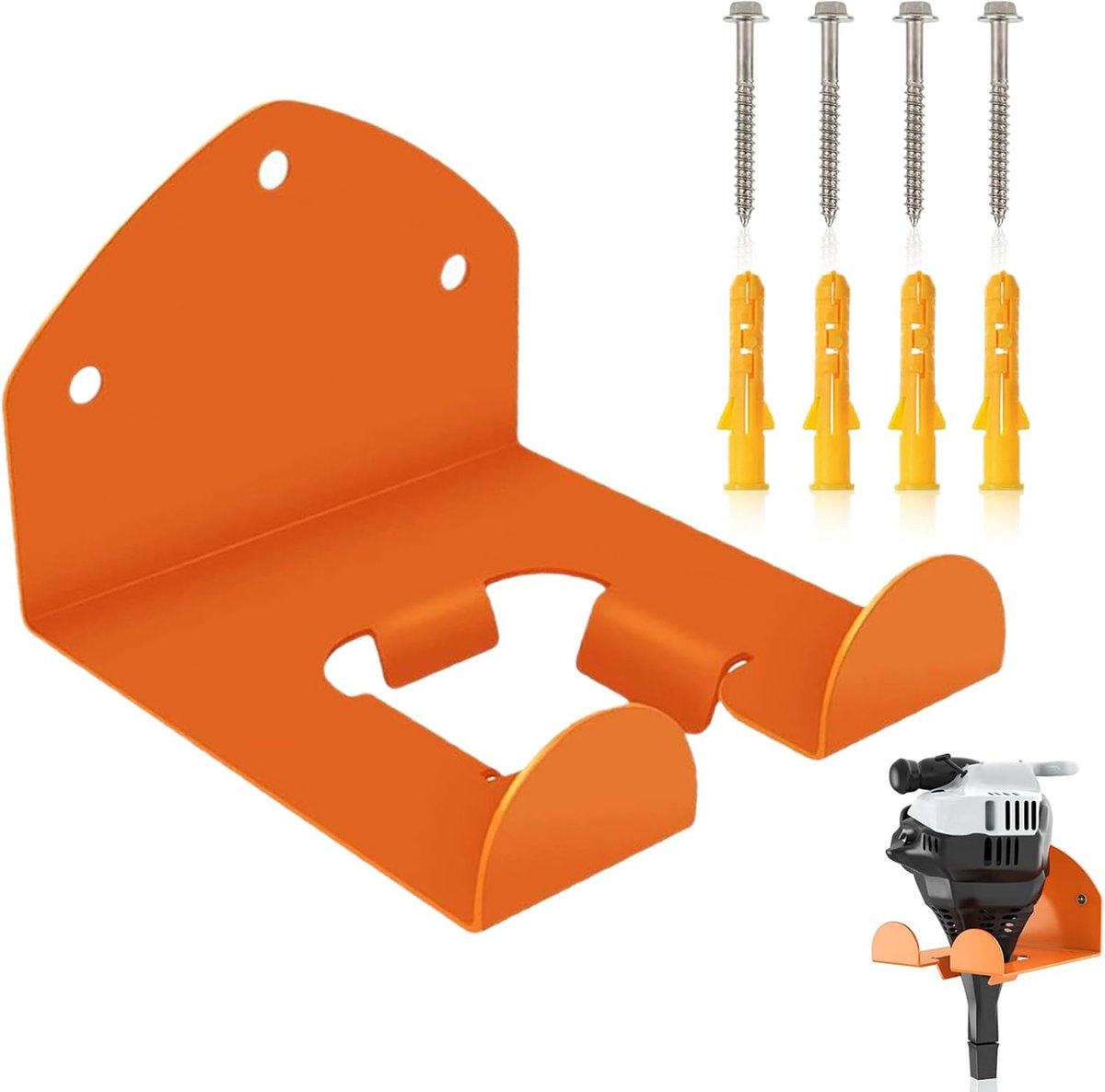 SnelShoppen - Wandbeugel voor Grastrimmer, Hanger voor Tuingereedschap, Robuuste Aluminium en RVS Houder, Ruimtebesparend voor Trimmers en Onkruidbest