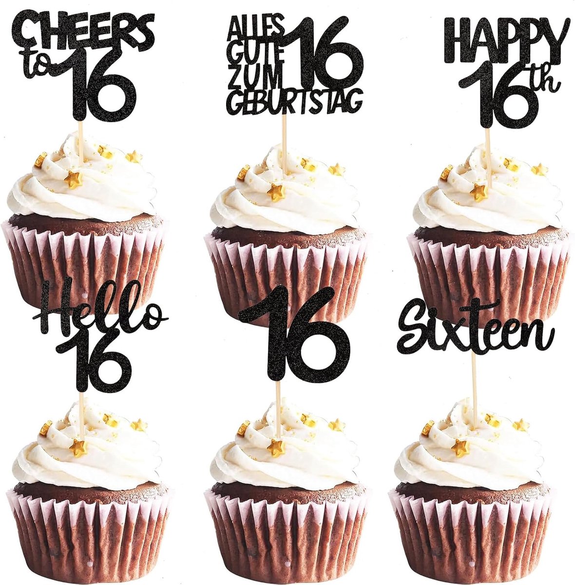 ALEGRE Cupcake Topper 16th Birthday - ShopVlot
