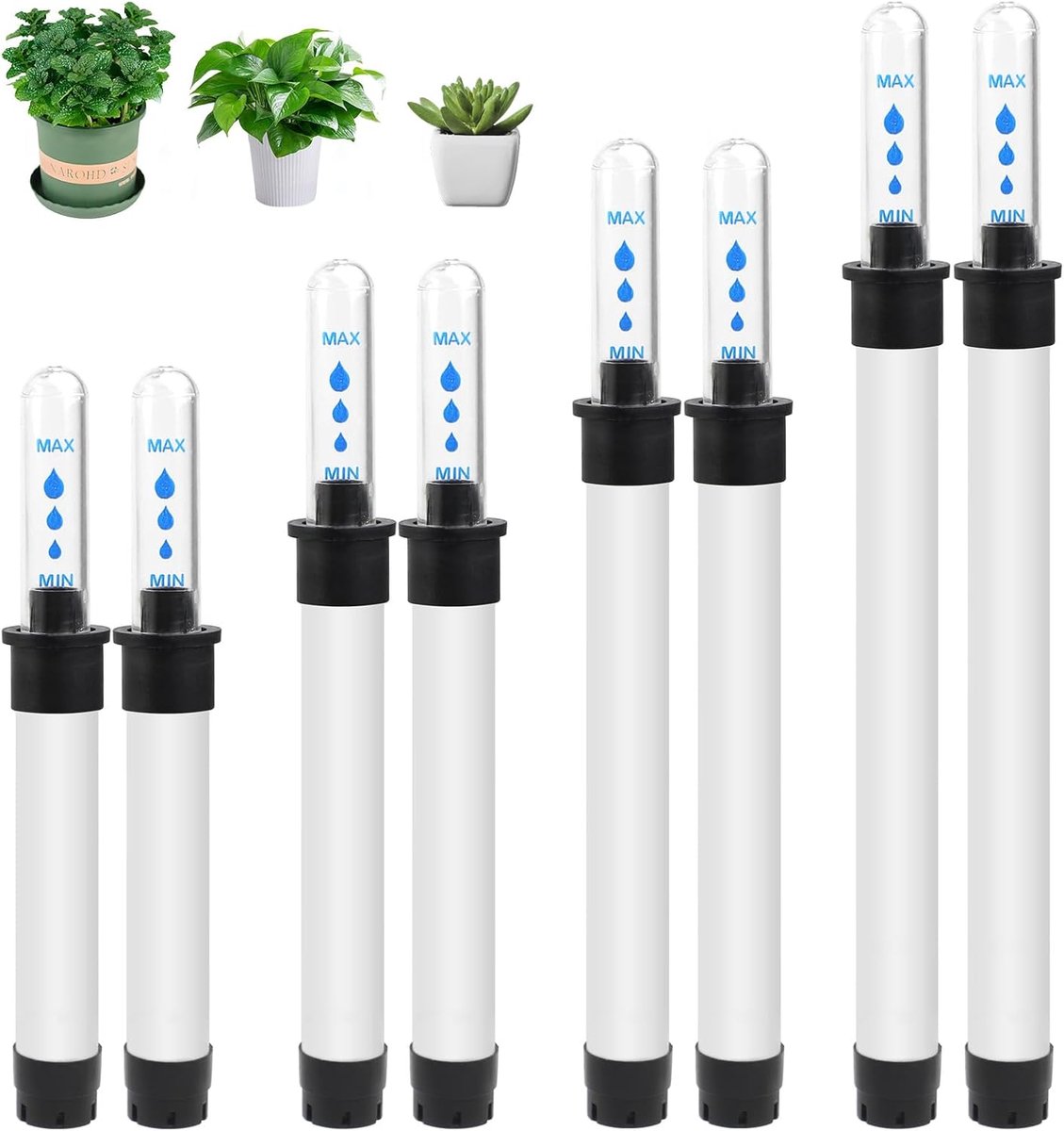 SnelShoppen - Set van 8 Water Indicatoren voor Planten - 15-36cm Grote Hydroponische Vochtmeter, Duurzaam en Milieu-vriendelijk voor Binnenplanten, Pe