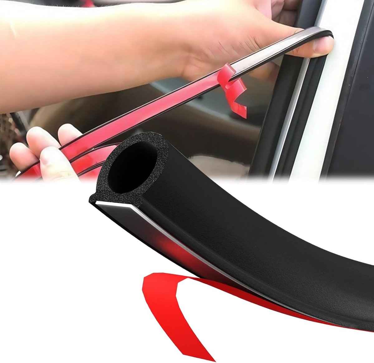 SnelShoppen - Zelfklevende 4M Auto Seal Zelfklevende Geluidsisolatie & Waterdichte Universele Rubber Auto Deurafdichting voor Personenauto, Bus, Oldti