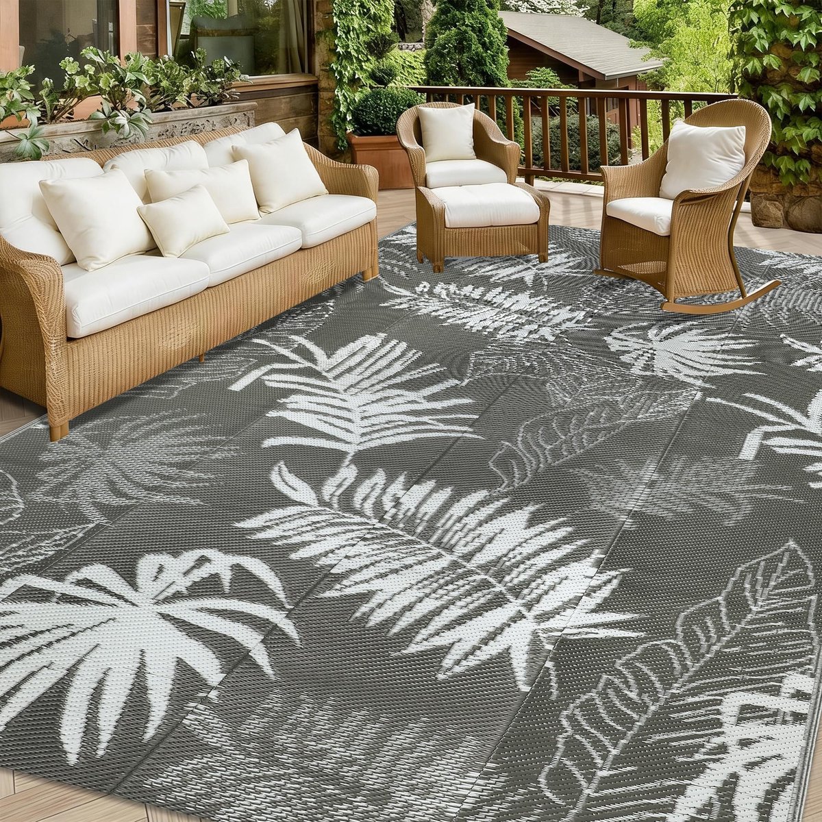 Omgoods - Grijze Tuinmat 180x270cm Waterdicht en UV-bestendig