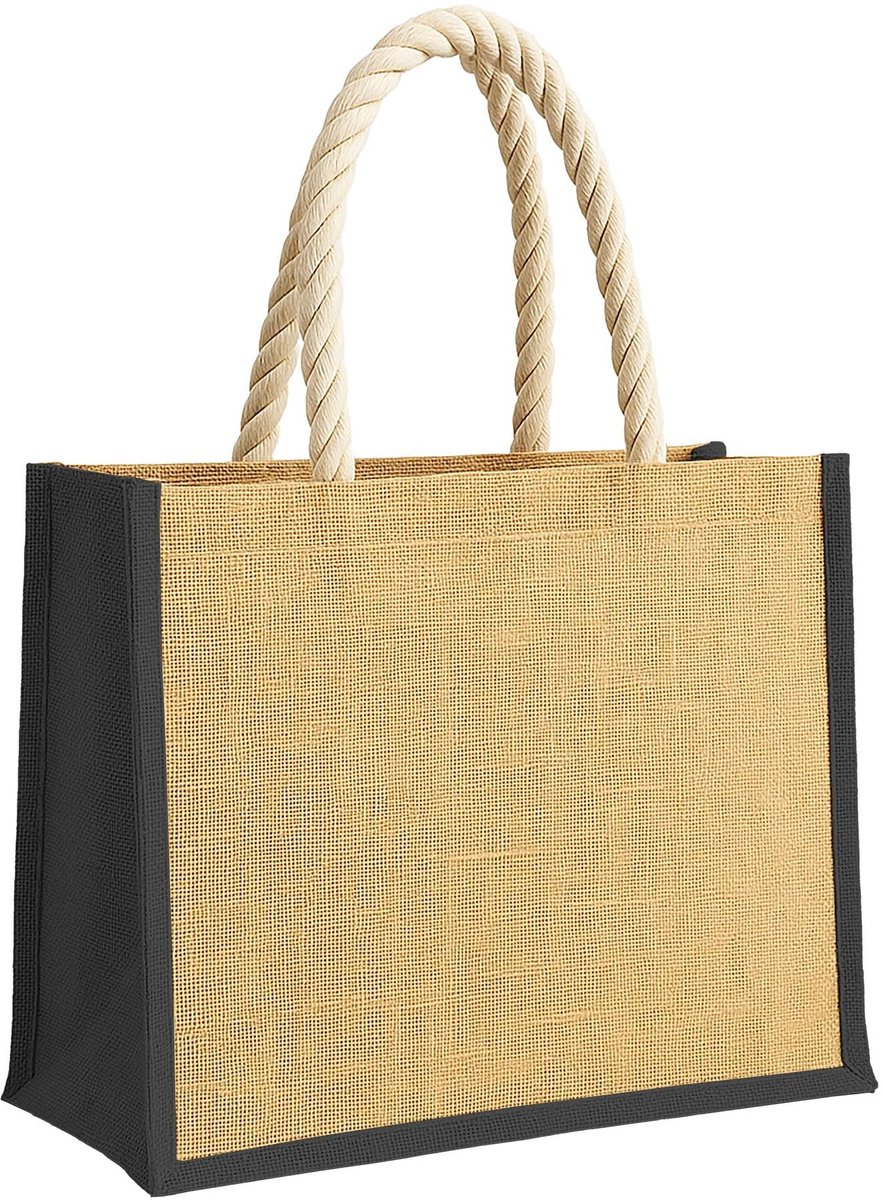 Omgoods - Grote Jute Strandtas met Touwhandvatten 20 Liter