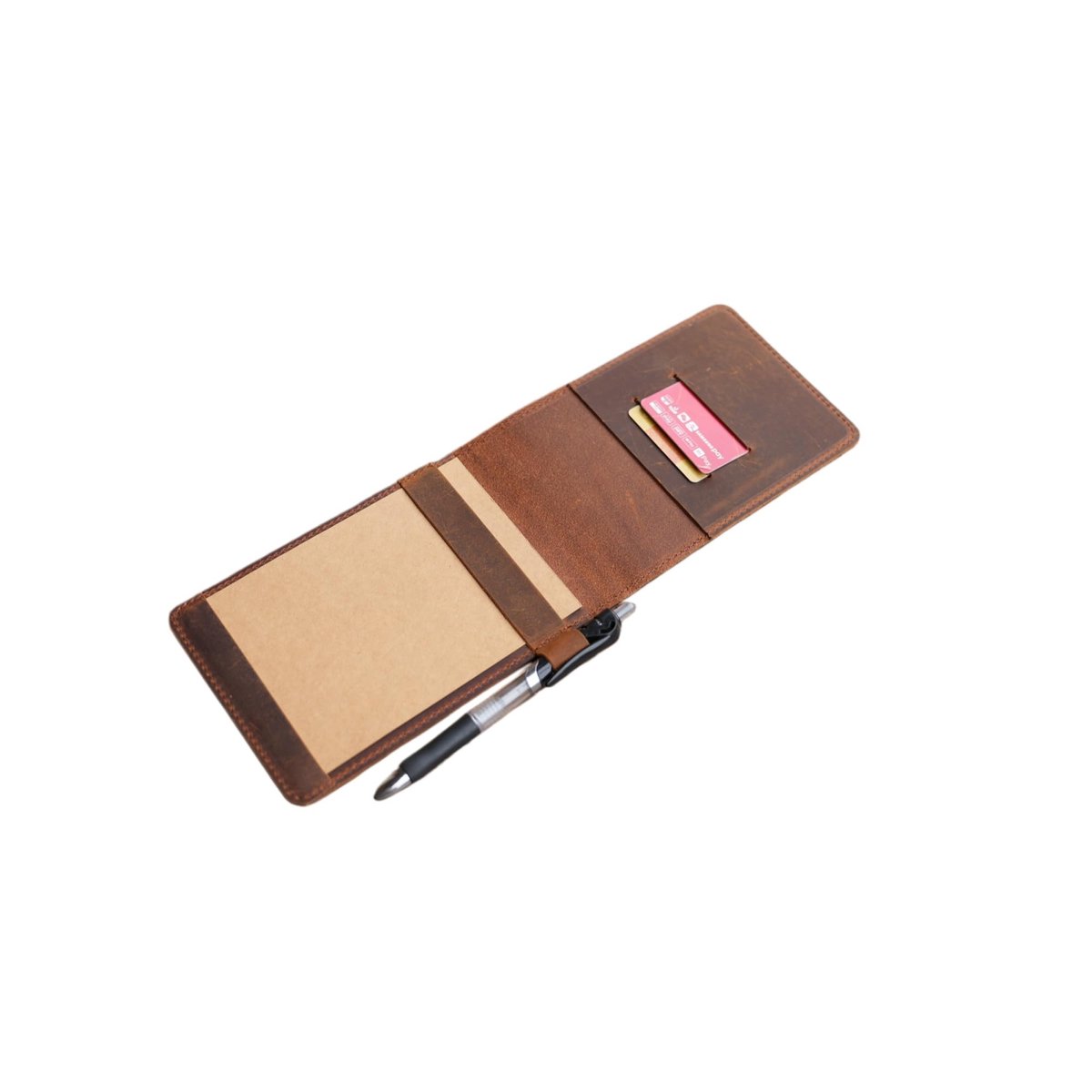 Omgoods - Echt Lederen Notepad Cover voor Mini Pocket Notebook 4"x6" - Bruin