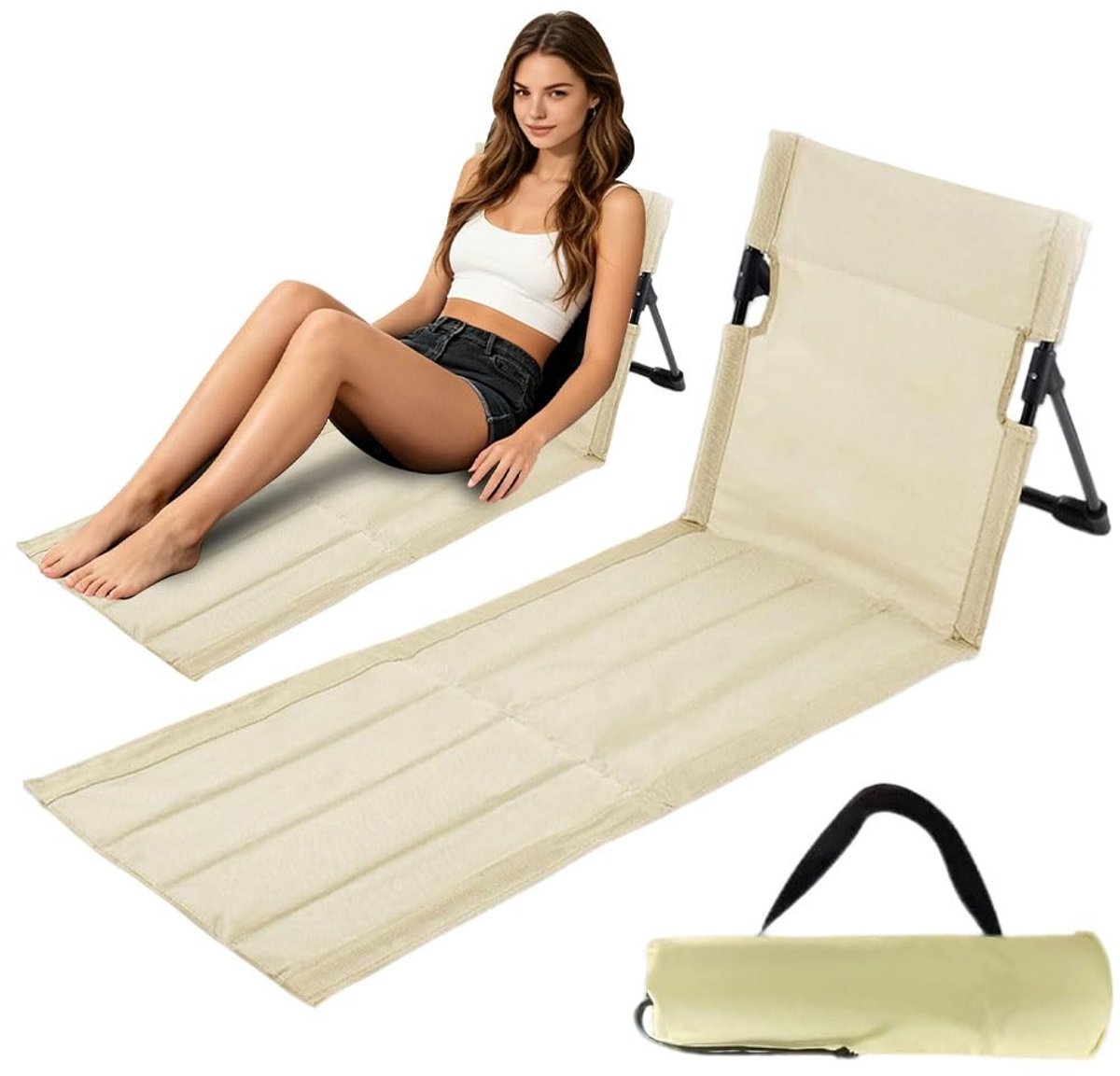 Omgoods - Opvouwbare Strandmat met Rugleuning voor Comfortabele Buitenervaring