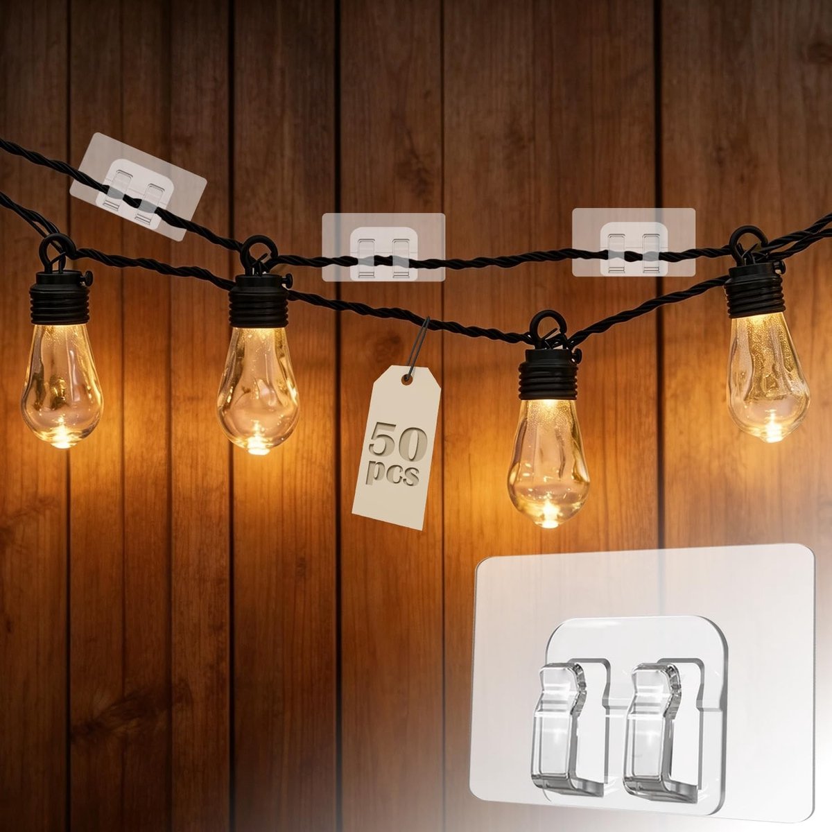 Omgoods - Set van 50 Transparante Zelfklevende Kabelclips