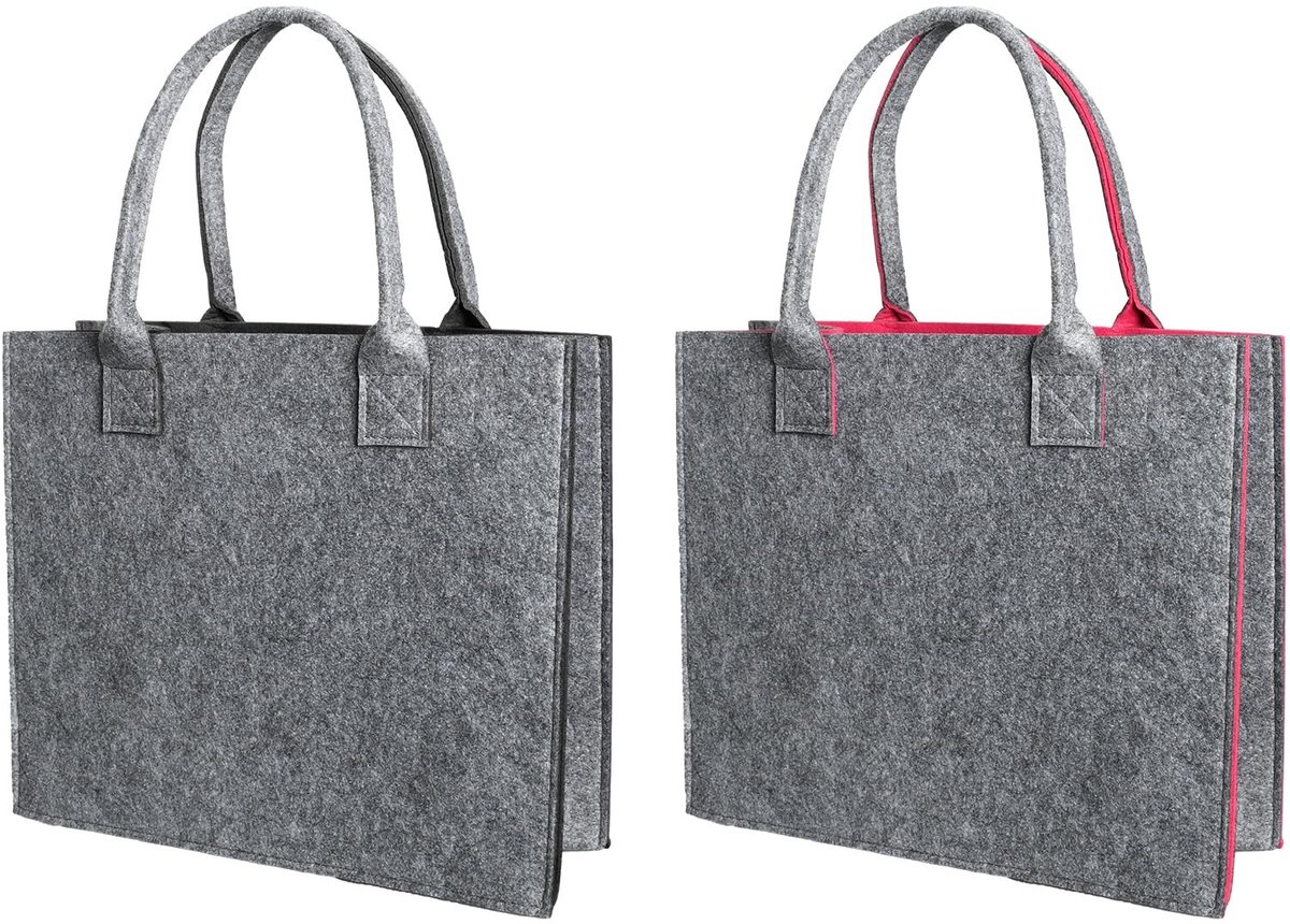Omgoods - Grote Vilt Tas Set van 2 - Herbruikbare Shopper en Opbergmand