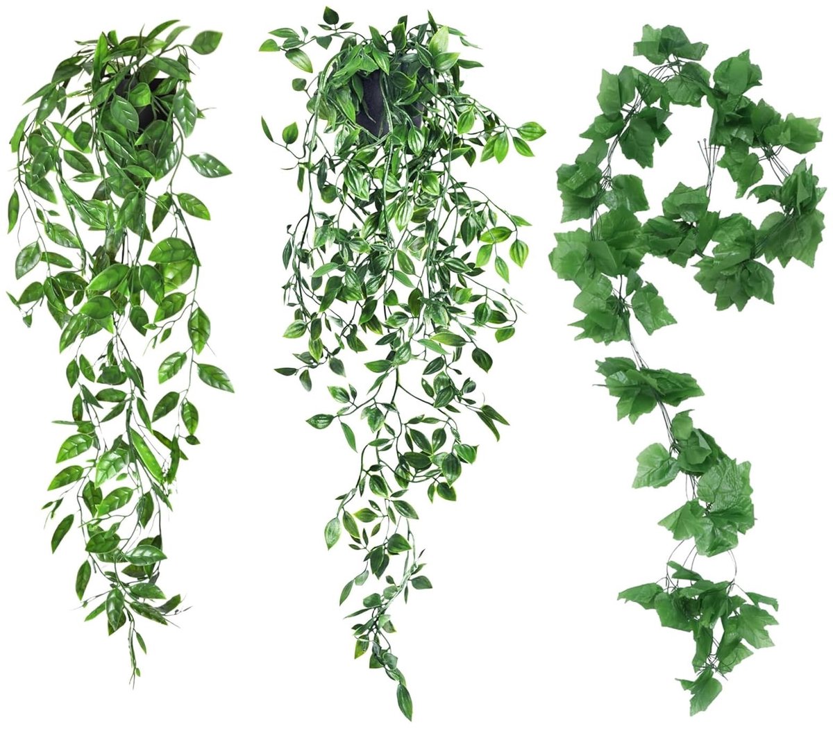 Omgoods - Set van 3 Kunstplanten voor Hangende Decoratie, 95 cm