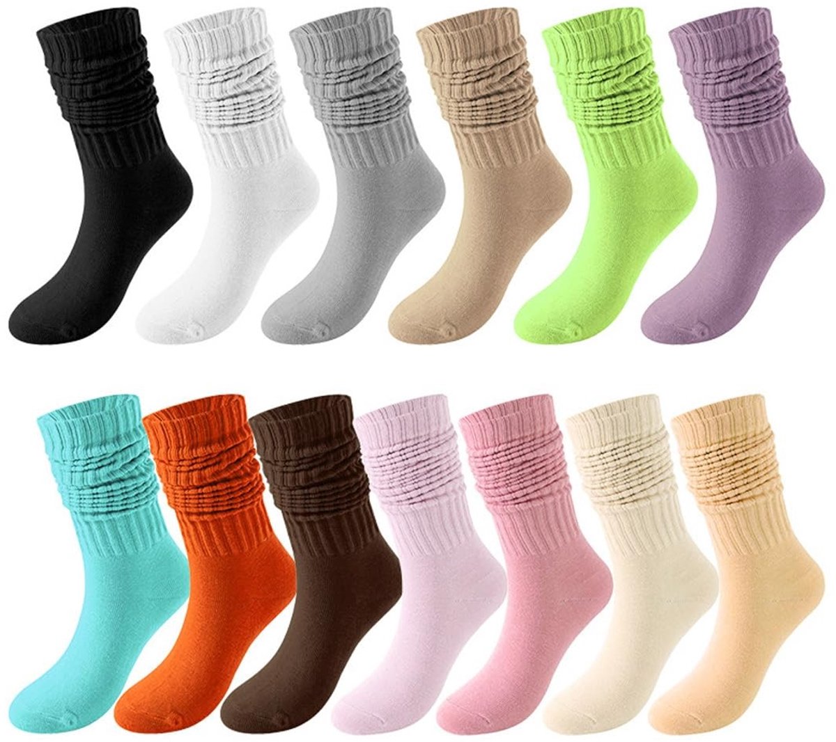 Omgoods - Dames Kousen tot de Kalf Zwart One Size