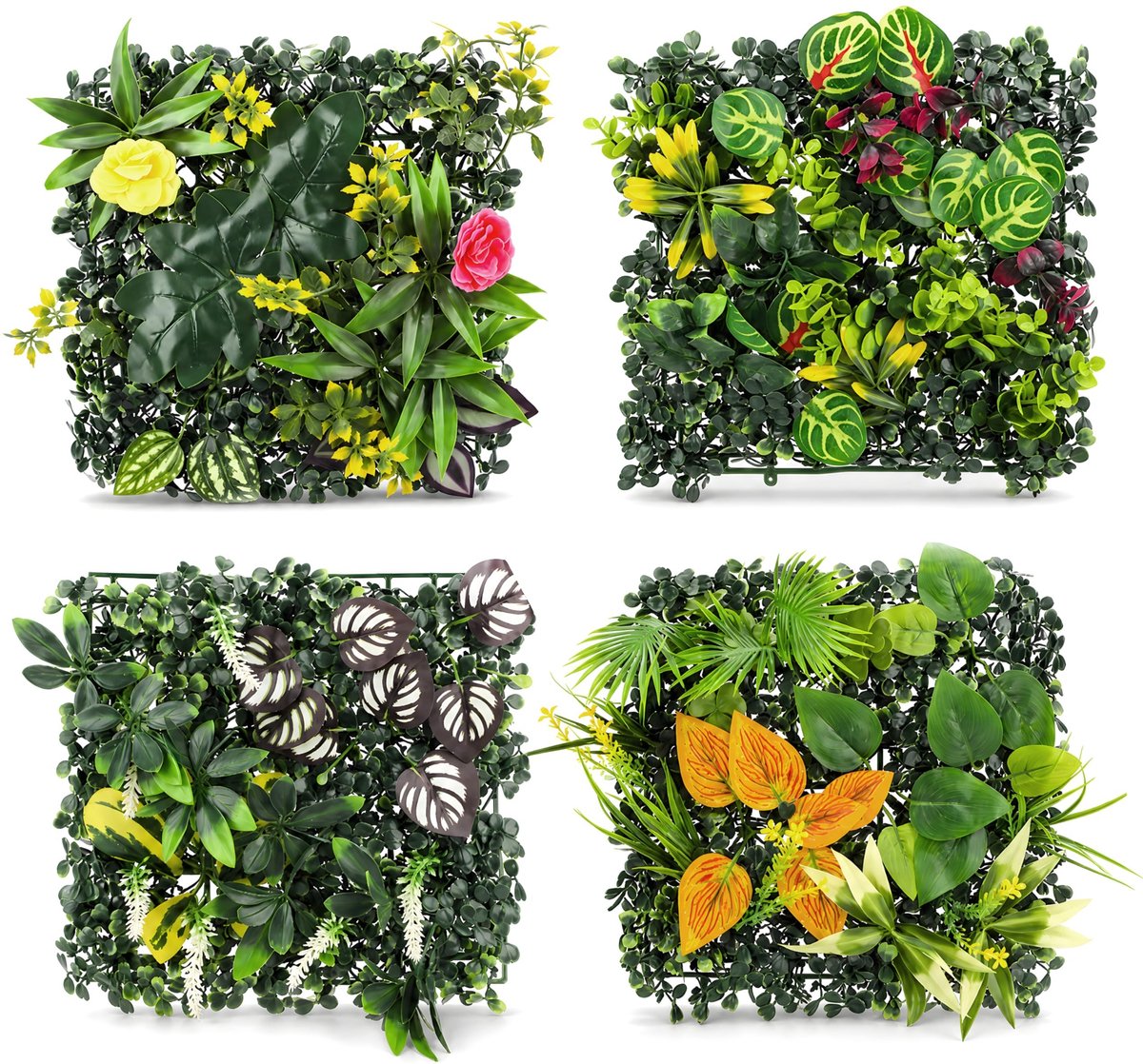 Omgoods - Set van 4 Kunstplanten Wanden voor Groene Decoratie