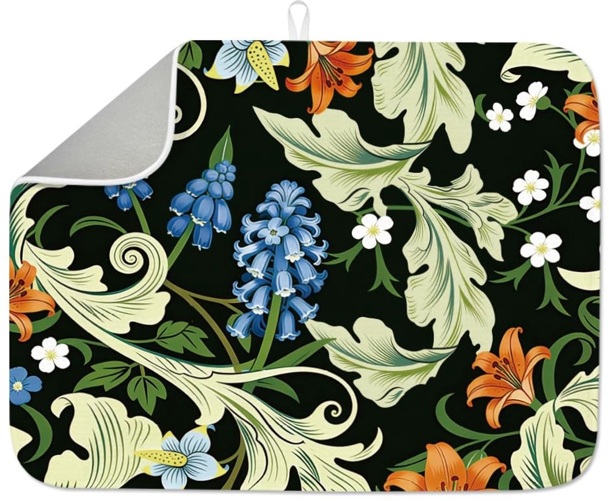 Omgoods - Fantasie Droogmat met Groene Bladeren - Microvezel 60 x 45 cm