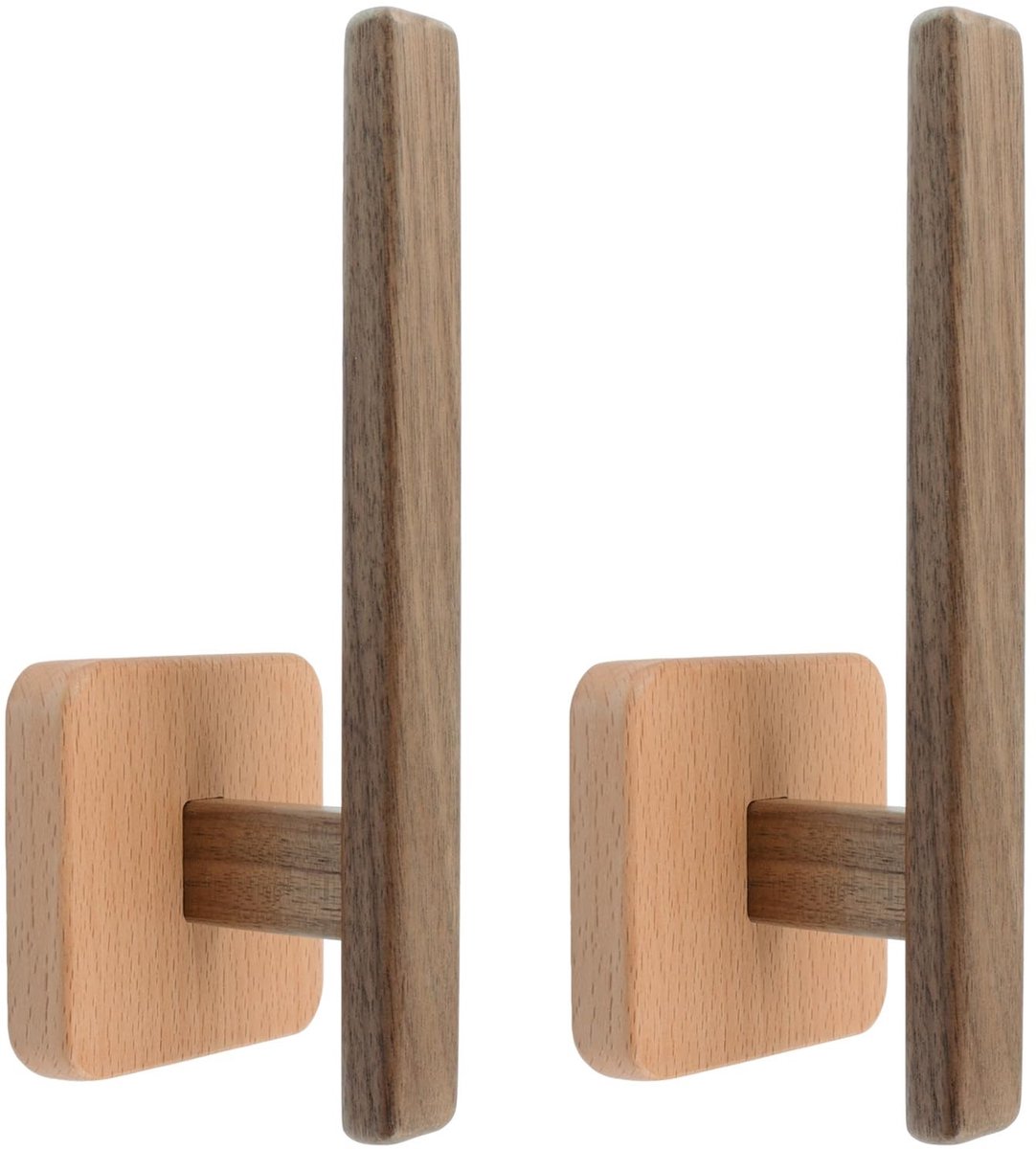 Omgoods - Set van 2 Houten Wandgemonteerde Gordijnhouders