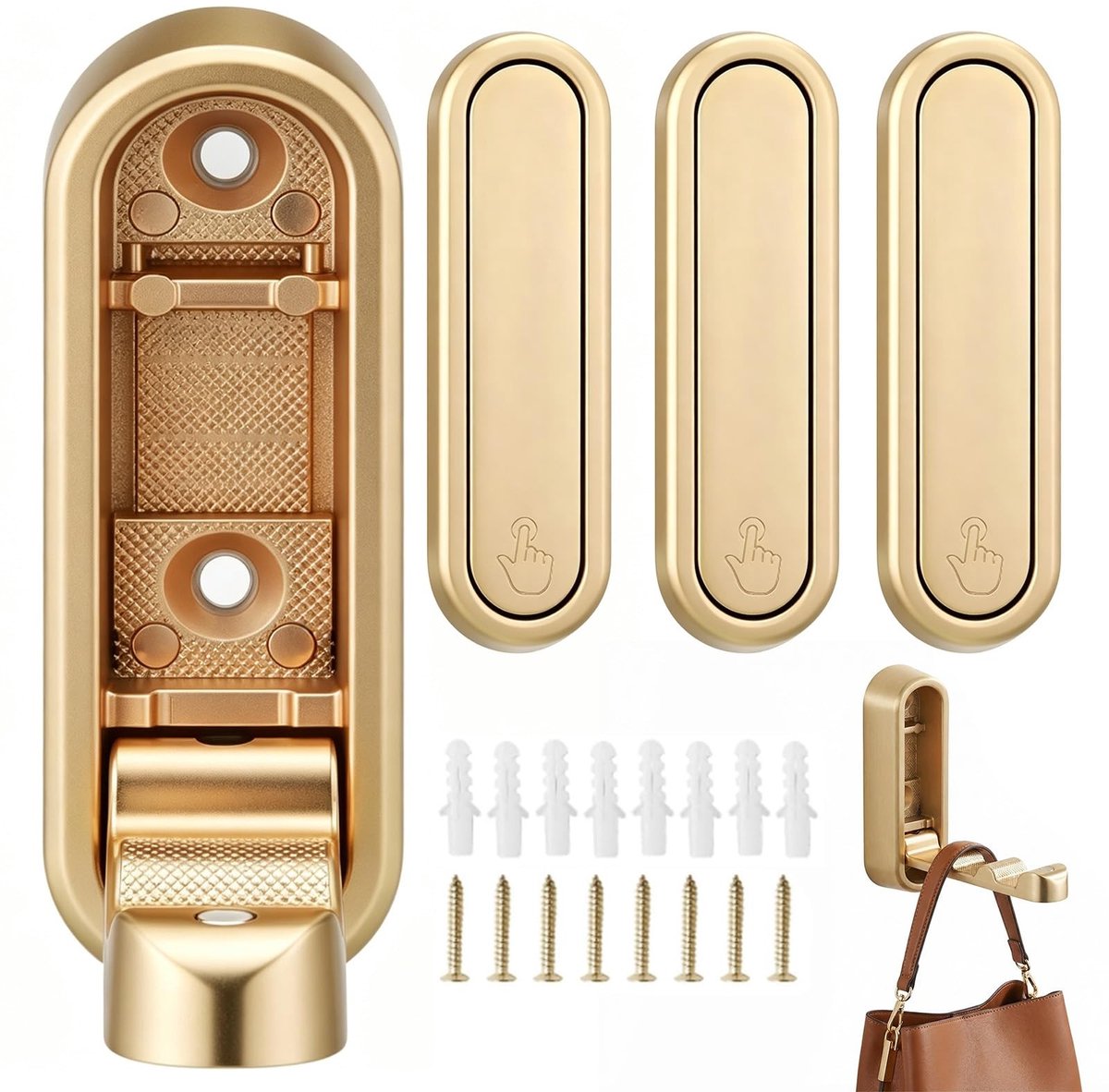 Omgoods - 4 Stuks Inklapbare Gouden Kledinghaken tot 5 kg