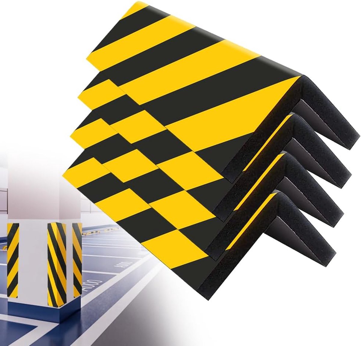 Garagewandbescherming 4 stuks - zelfklevend hoekprofiel - rubberen deurkantbeschermer - maximale schokabsorptie - ShopVlot