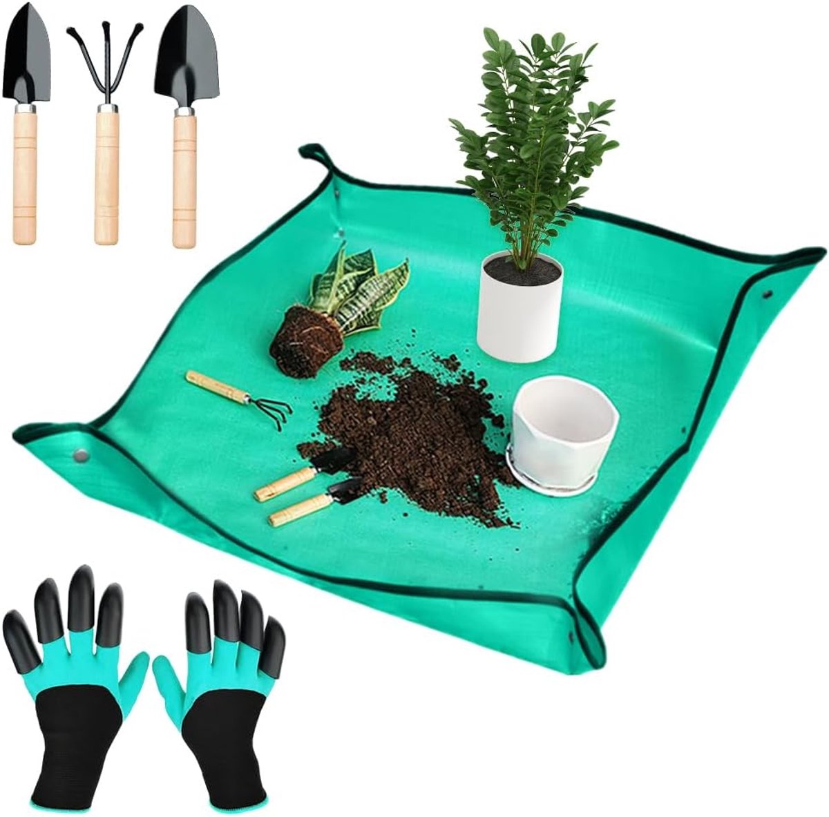 Tuinstofmat 100 x 100 cm - Waterdicht PE materiaal - Vouwbaar en draagbaar - Perfect voor planten - ShopVlot