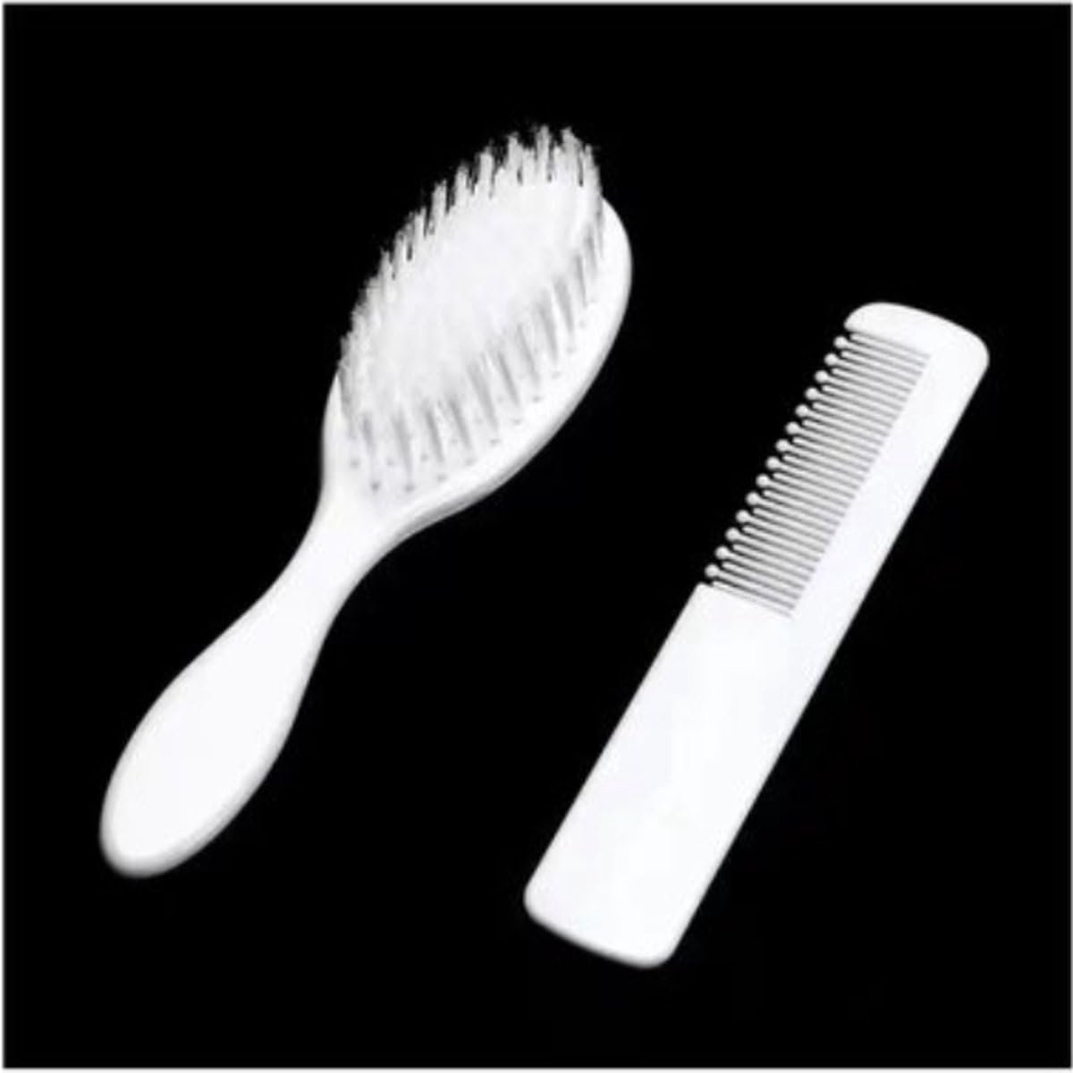 Baby Borstel en Kam Set Wit – Zachte Baby Haarborstel met Zachte Haartjes – Voor Baby Haarverzorging en Dagelijkse Verzorging