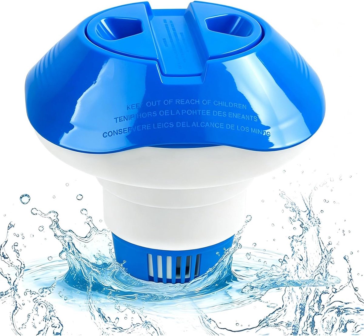 12,7 cm Doseerdrijver voor zwembad, zwembad chloor drijver, zwembadtabletten drijver, chloor doseerdrijver, instelbaar, drijver voor chloortabletten voor zwembad, whirlpools, spa's'