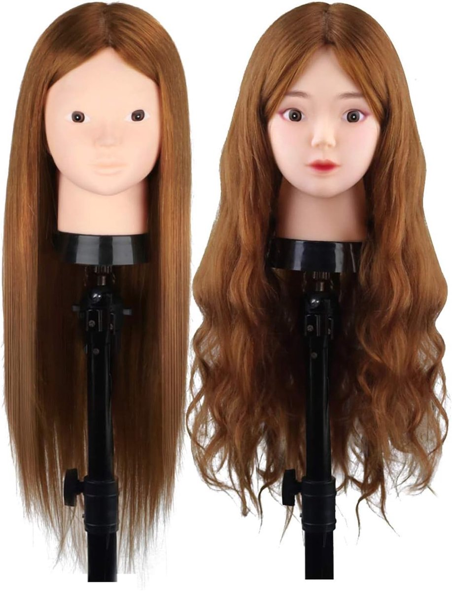 20 Inch 50 Echt Menselijk Haar Training Hoofd Etalagepop Hoofd
