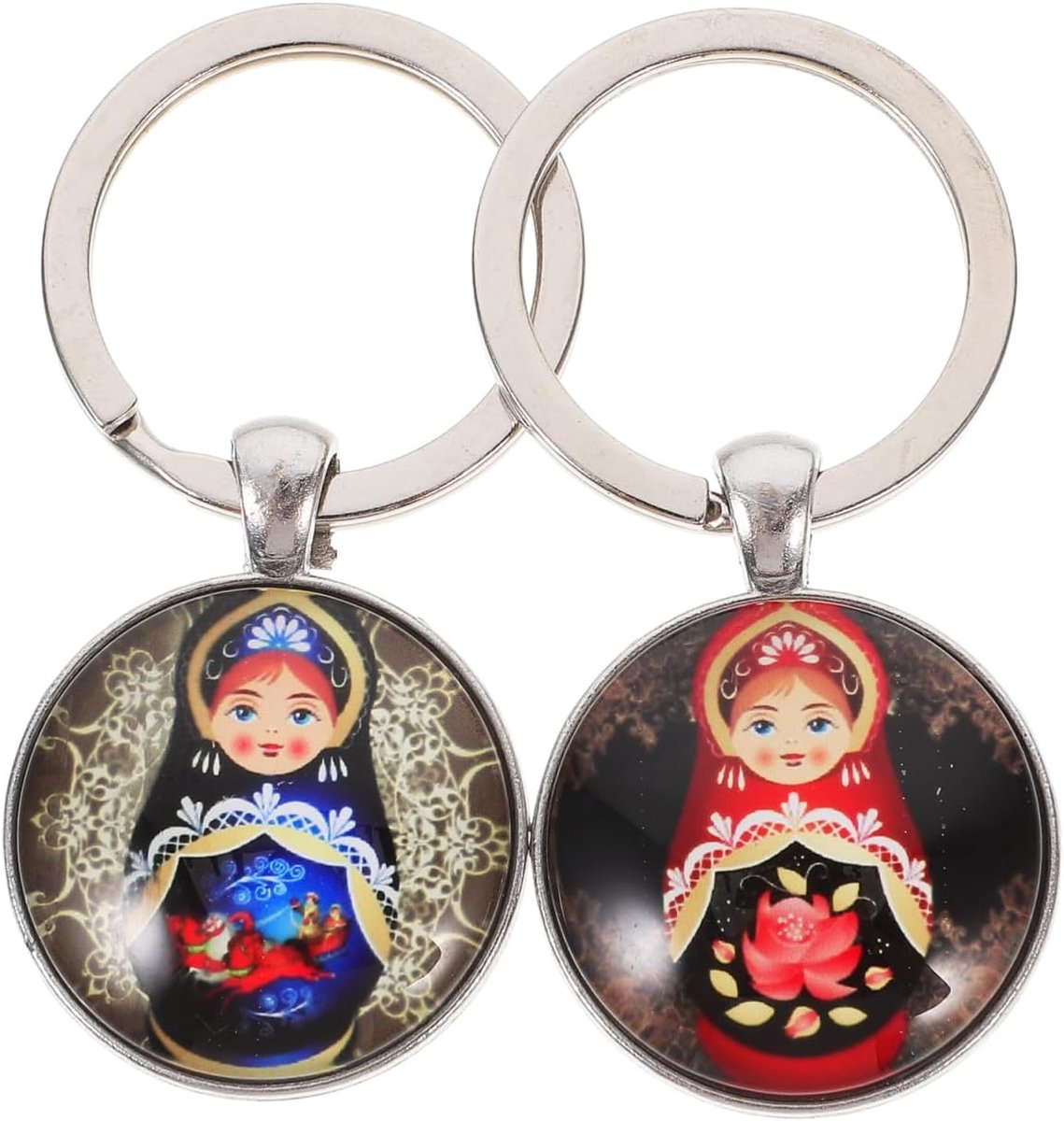 2 stuks matroesjka-sleutelhanger matroesjka-poppen stapelen Russische matroesjka poppen hanger sleutelhanger Russisch souvenir glas