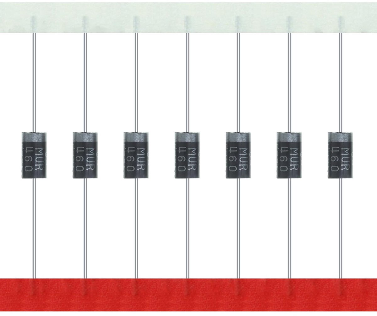 MUR460 gelijkrichterdiode 4A 600V axiaal DO-27 4 ampère 600 Volt Elektronische Fast Recovery diodes (verpakking van 20 stuks)