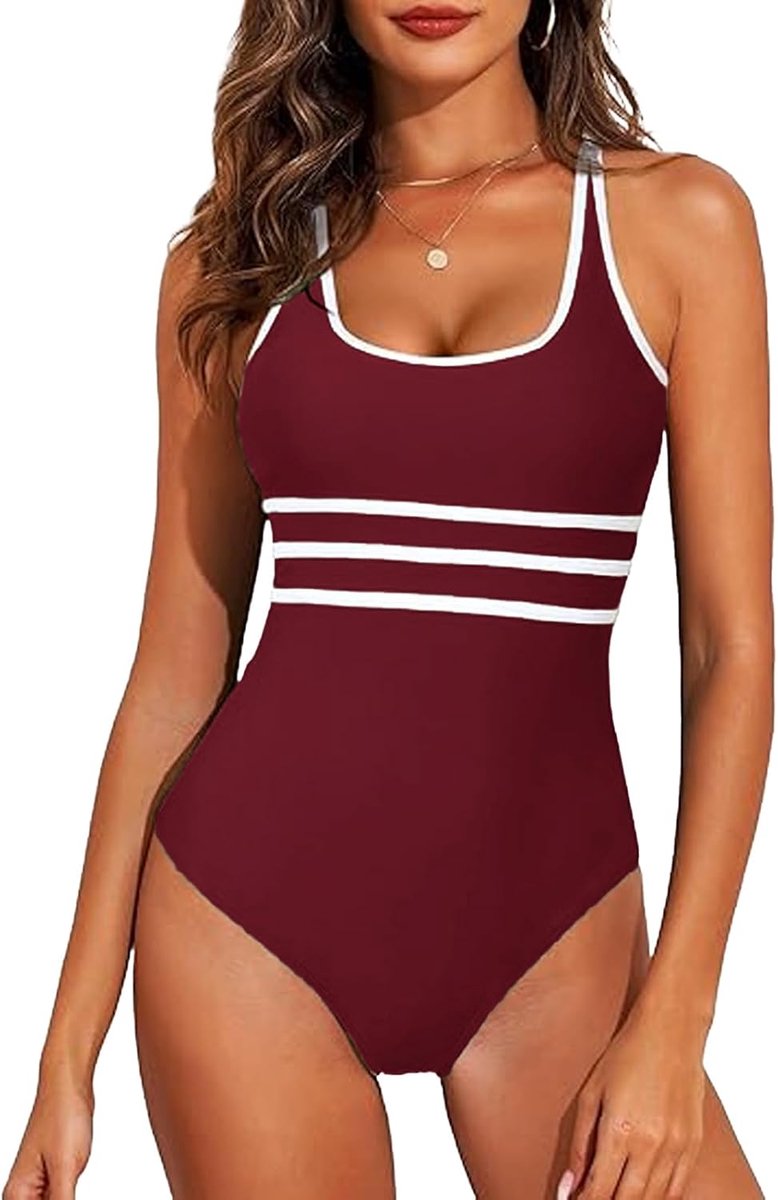 Zwemmen Kostuum Vrouwen Sportief U Rug Een Stuk Badpak Buikcontrole Afslanken Monokini Push Up Badmode Vormende Badmode Gewatteerde Badpakken