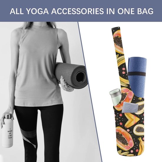 Yoga Mat Tas - Draagtas Gym - Sporten en Reizen - Met Waterfles Zakken - 90 cm Lengte - Stijl — afbeelding 3