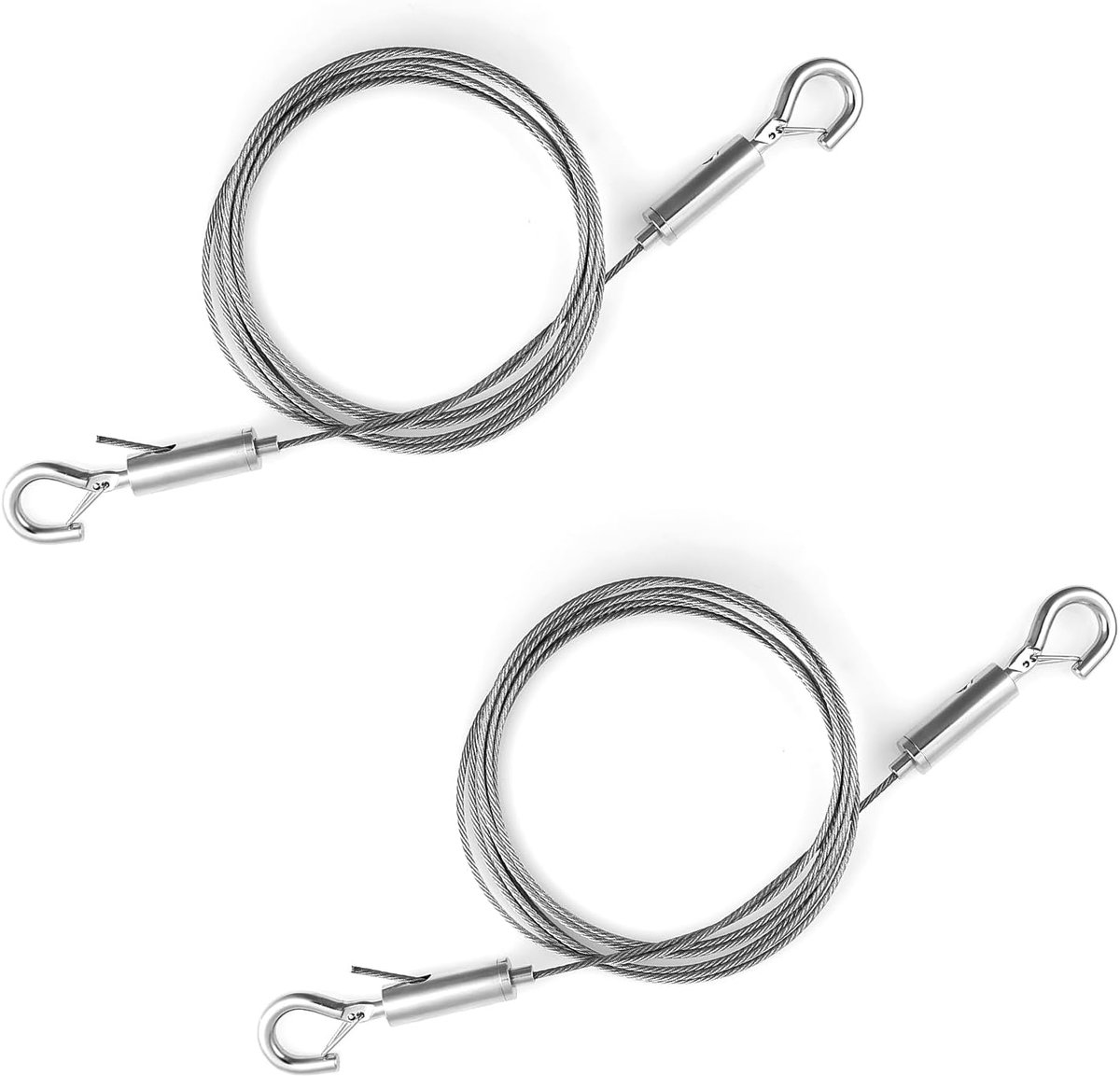 2st Verstelbare Ophangdraad voor Foto's met Haak, 3 m x 1,5mm Set voor Ophangdraad voor Foto's Stevig Zwaar Gebruik Roestvrij Staal Ophangdraad voor Fotolijsten tot 24kg