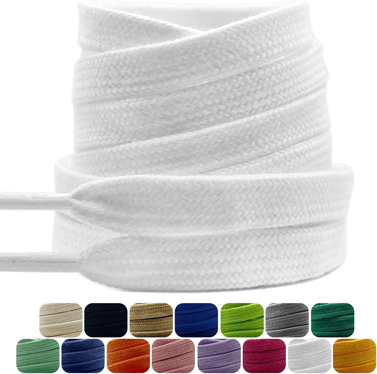 Schoenveters, 9 mm brede platte veters voor sneakers, sportschoenen, trainers, scheurbestendige premium vervangende schoenveters