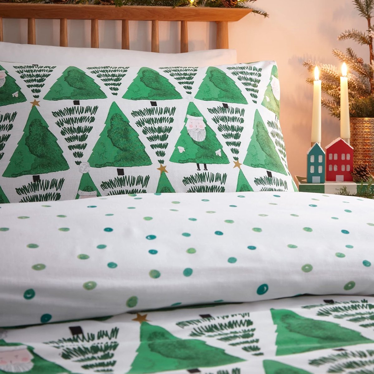 Dekbedovertrek, Katoen, Polyester, Groen