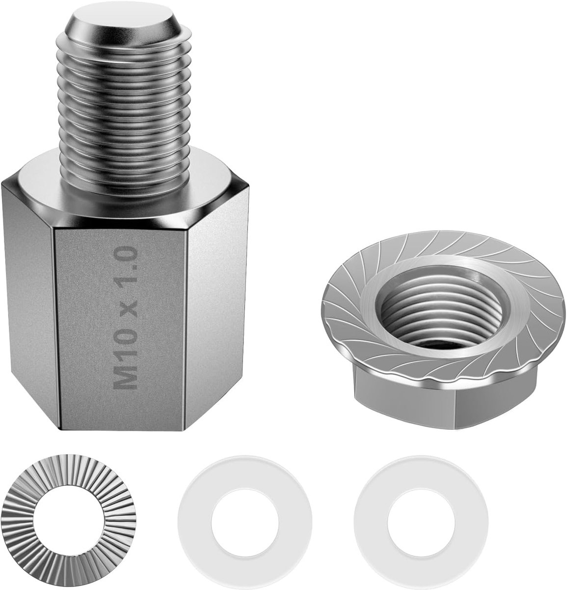 SnelShoppen - Universele Fietsas Adapter, Fietstrailer Koppeling, Clutch Adapter, Zilver, Geschikt voor M10 x 1.0 Volle Assen