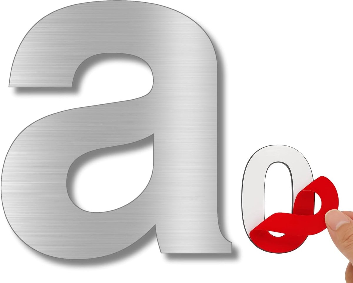 Huisnummer Nr. A - 100 mm - RVS 304 - Zelfklevend Deurnummer Poort | Huisnummer Sticker, Nummerbord Adresplaat, Plaatje Poortnummer, Cijfer Brievenbus, Nummering Hotel, Cijferbord Muur