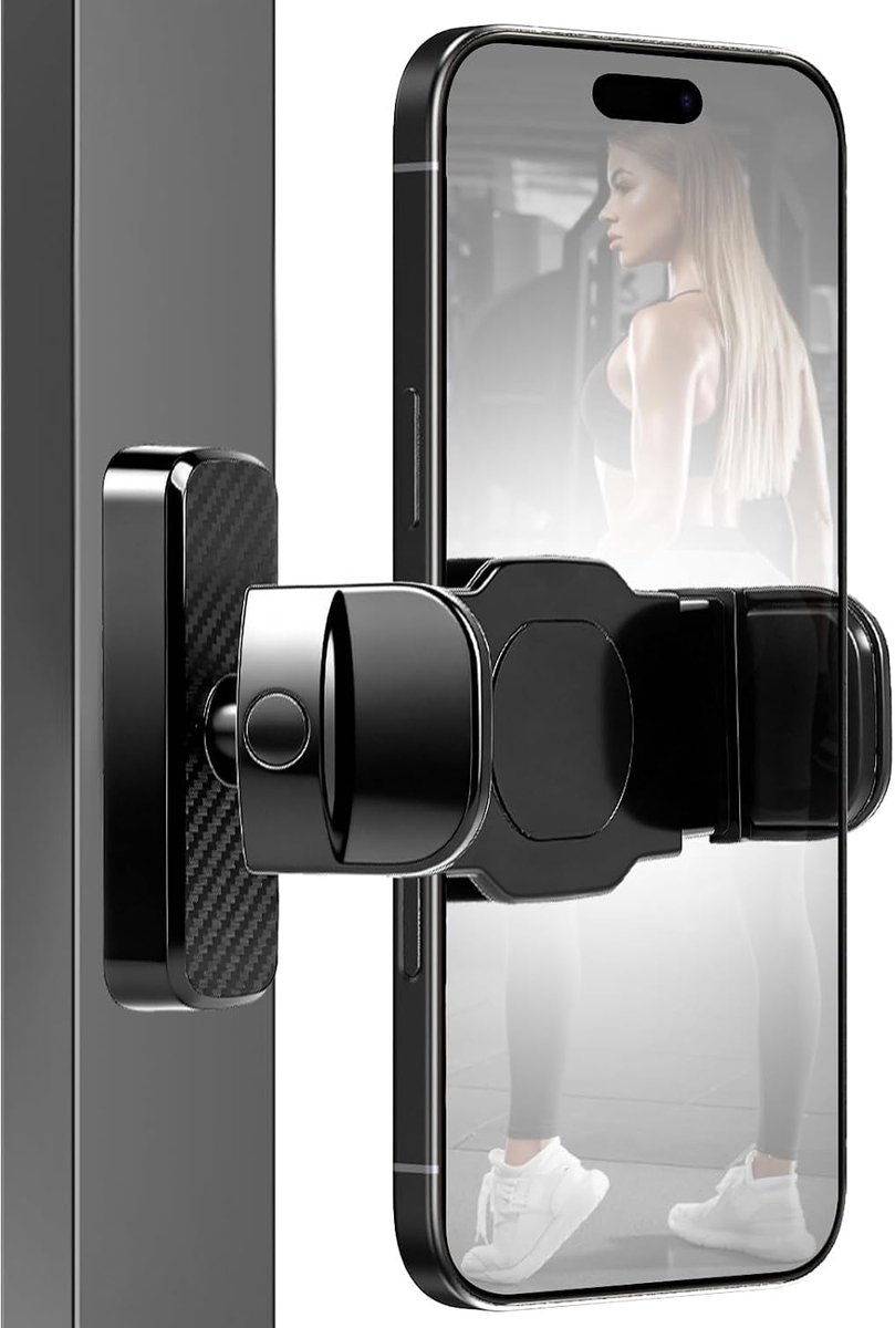 Magnetische Smartphonehouder voor Fitness, 360° Verstelbaar | Sterke Magneet: Houdt je smartphone stevig vast, 360° verstelbaar, ideaal voor loopbanden en indoor cycling