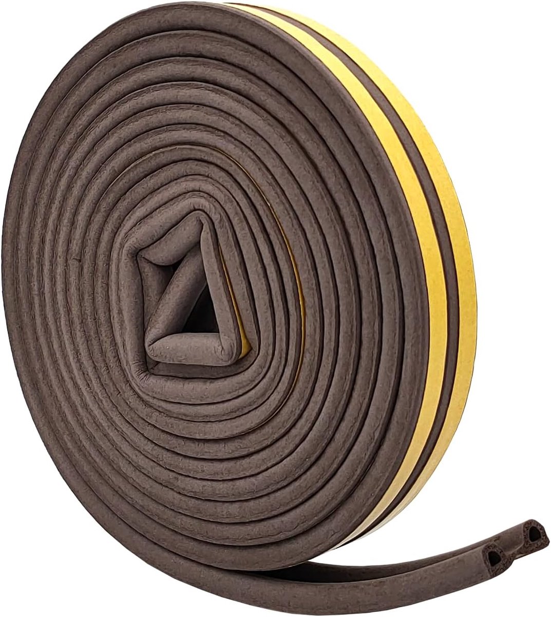 afdichtingsprofiel, P, 6 m, schuim, bruin, tochtstopper, isolatie voor deuren en ramen, windstopper, geluidsbescherming, insectenbescherming, flexibele afdichting, hoge dichtheid