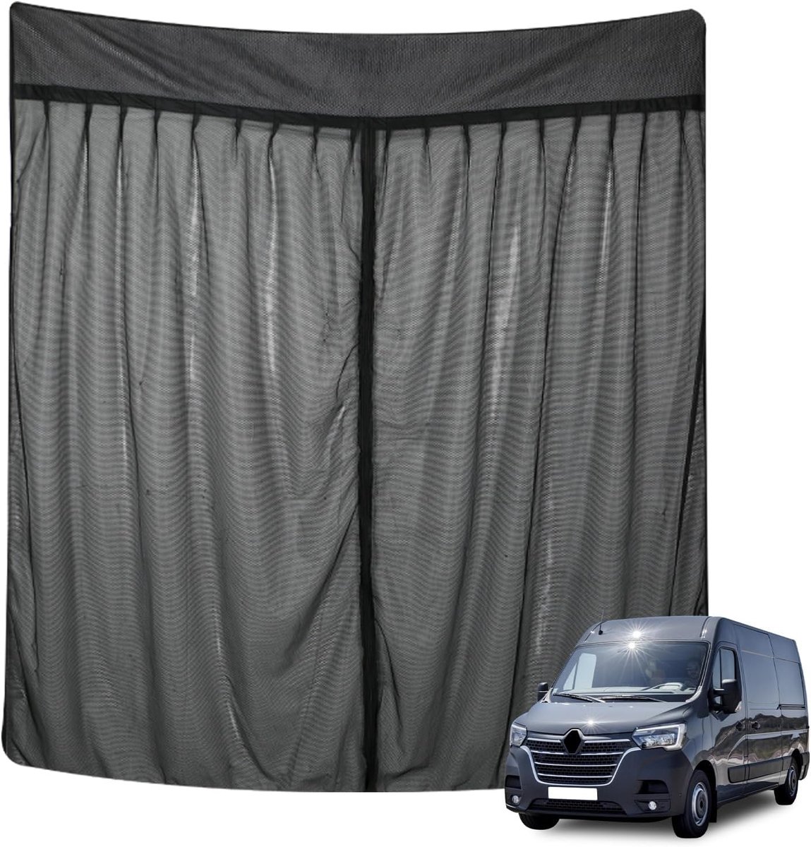 vervanging voor Renault Master H1H2H3/L1L2L3 2010-2024/Opel Movano 2010-2021/Nissan NV400, auto achterdeur kofferklep insectenbescherming, enkellagig net magnetische muggenhorren ademend