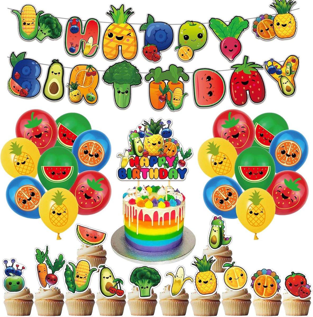 Bear Sensory Verjaardagsdecoratie, Fruitdecoratie, Dancing, Ballonnen, Sensorische Taartdecoratie