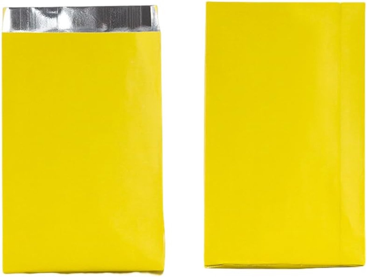 Folie hamburger wraps, aluminiumfolie gevoerde zakken opslagtemperatuur, perfect voor sandwiches, BBQ, hotdog, kraftpapier vellen voor picknick, festival (geel, klein (pak van 100))