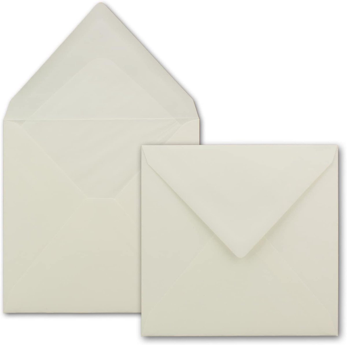 Vierkant Wit 146 x 146 mm Lichtcrème met Zijden Voering 25 Stuks Lichtcrème