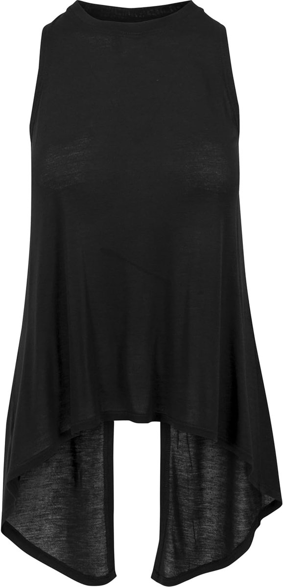 Classics Ladies HiLo Viscose Top Top zwart Basics, Casual wear, Street wear