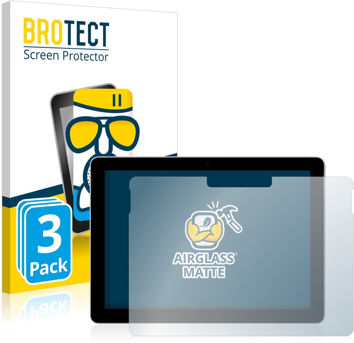 BROTECT - Screenprotector voor Microsoft Surface Go (1. Gen.) - Folie Beschermfolie Beschermglas matte 3 Stuks