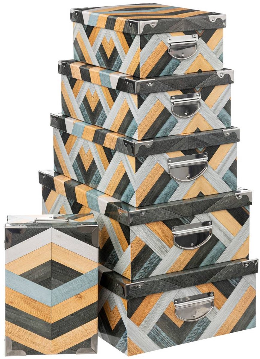 Set van 6 metalen opbergdozen BOX'