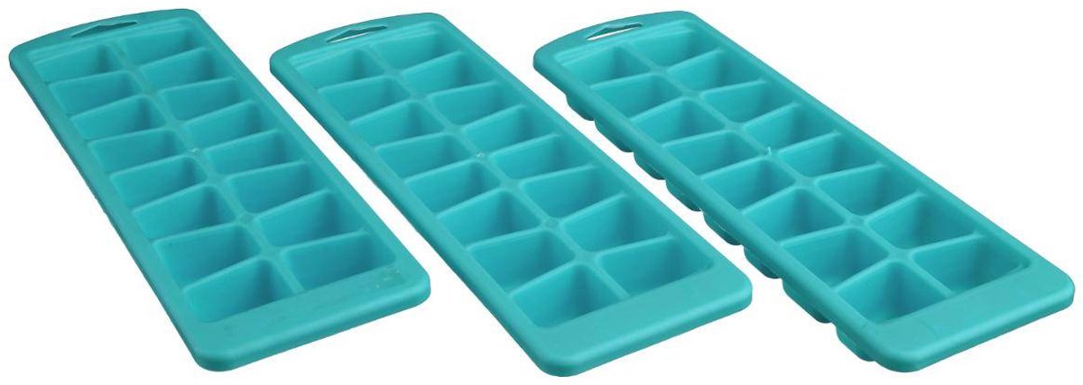 Set van 3 ijsblokjesbakjes
