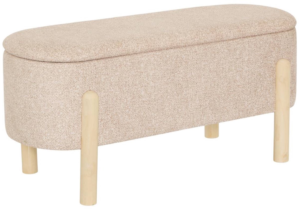 Banc coffre Muka ovale 1 place beige