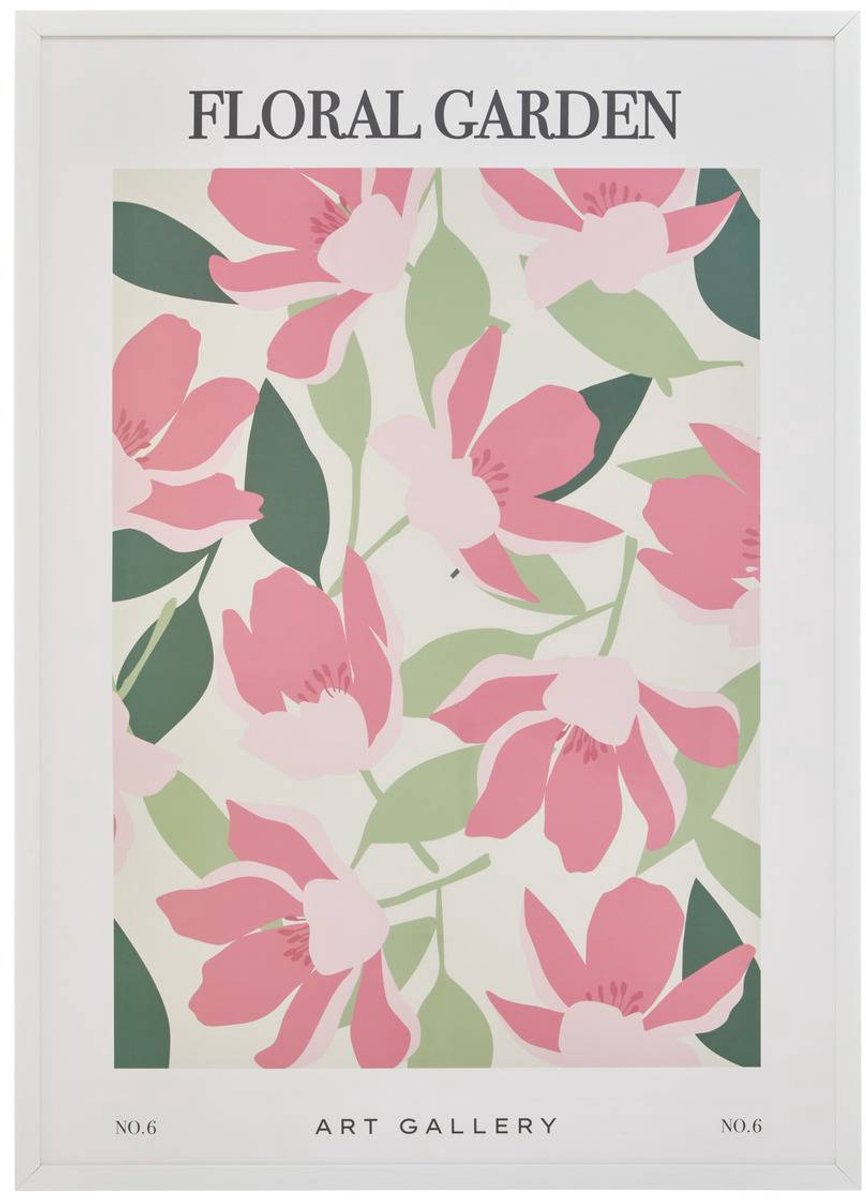 Ingelijste poster met romantisch bloemmotief FLEUR DE ROSE