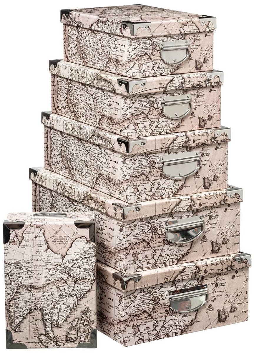 Set van 6 metalen opbergdozen BOX'