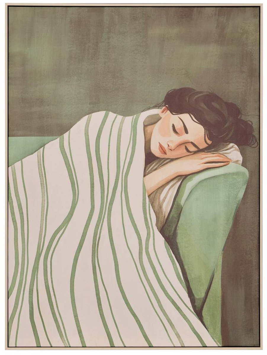 Toile encadrée Mona carré 58x78cm vert