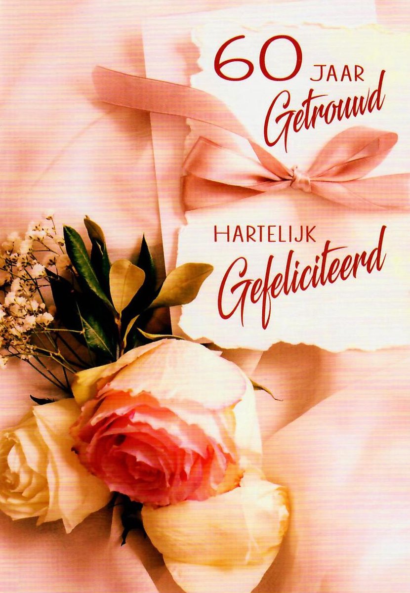 Huwelijkskaart | Wenskaart | 10 stuks | 60 jaar getrouwd, hartelijk gefeliciteerd