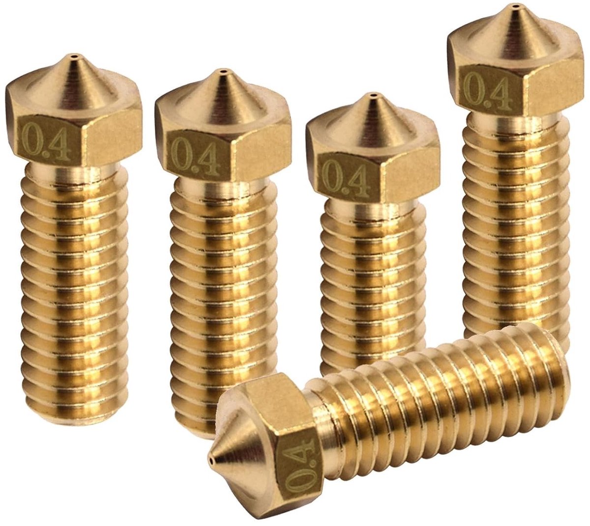 5pcs 0.4mm 3D Printer Nozzles, Threaded Brass Nozzles with Sidewinder X1, Sidewinder Genius, Anycubic Vyper 3D - ShopVlot