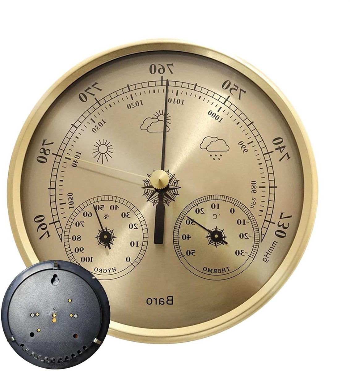 Digitale Weerstation - Barometer Vochtigheid - Weer Monitoren - Real-time Metingen - 130 mm Display - Uniek