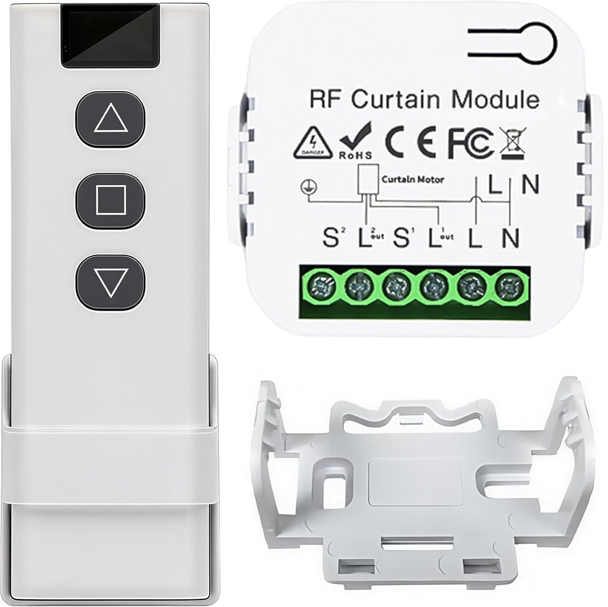 Draadloze Shutter Control Set - Afstandsbediening - Ontvanger voor Rolluiken en Gordijnen - Slimme bediening - SnelShoppen