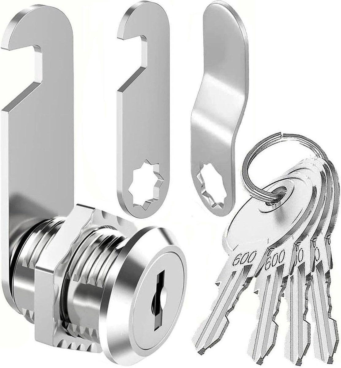 SnelShoppen - Universele Briefbus Slot met 4 Sleutels, Meubel Slot, Geldbox, Kast Slot, Ladeslot, Lever Slot voor Postbussen en Kastdeuren (20 mm)